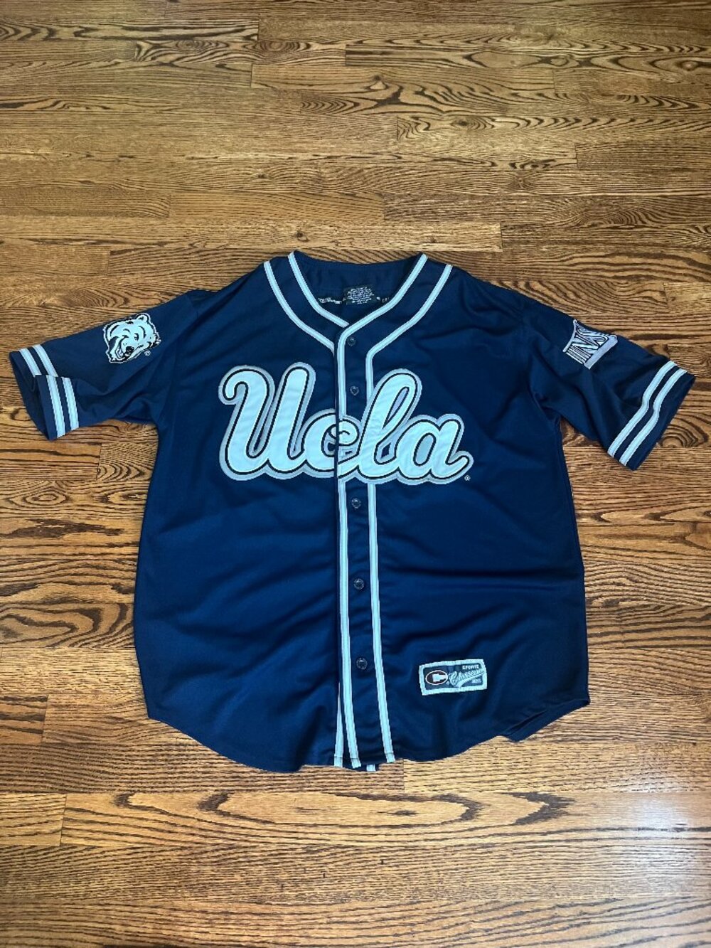 UCLA Jersey Bruins Colosseum NCAA Baseball Mens Size Large Stitched Navy Blue